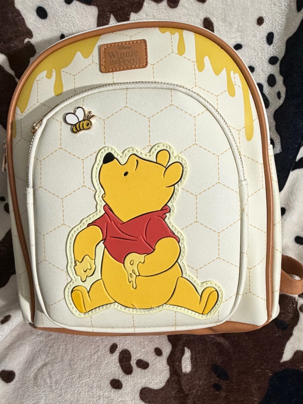 Loungefly Winnie the Pooh Honey Drip Mini Backpack - Yellow, Red, White, Brown - Picture 6 of 6